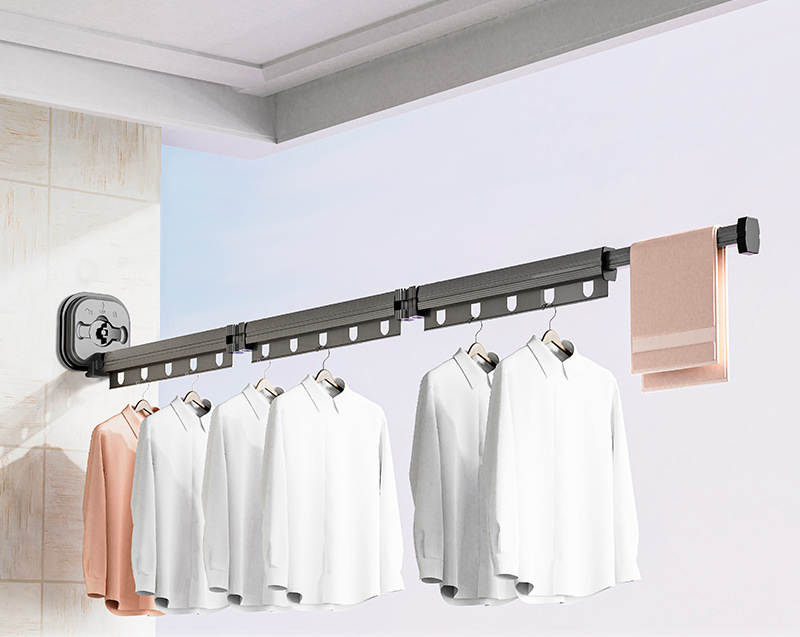 Wall mounted laundry Drying Rack No Punching foldable - HousesNice