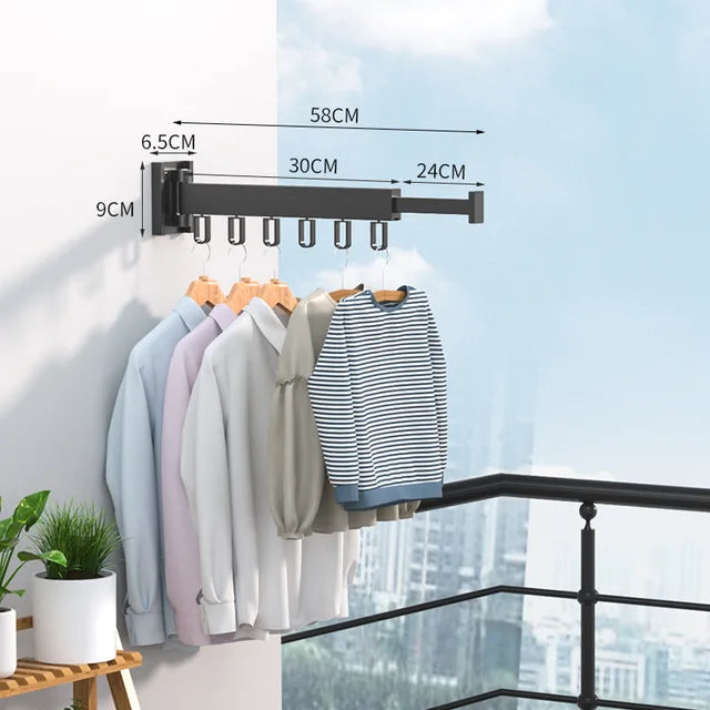 Wall mounted foldable clothes Drying Rack - HousesNice