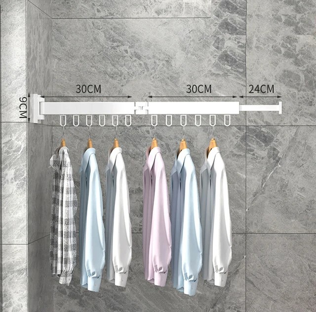 Wall mounted foldable clothes Drying Rack - HousesNice