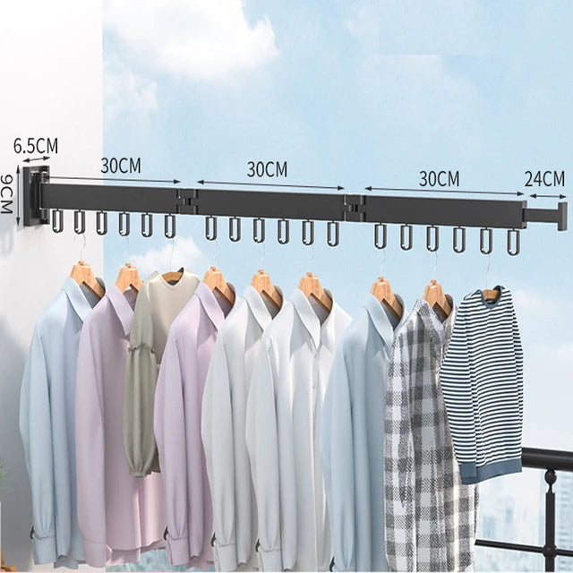 Wall mounted foldable clothes Drying Rack - HousesNice