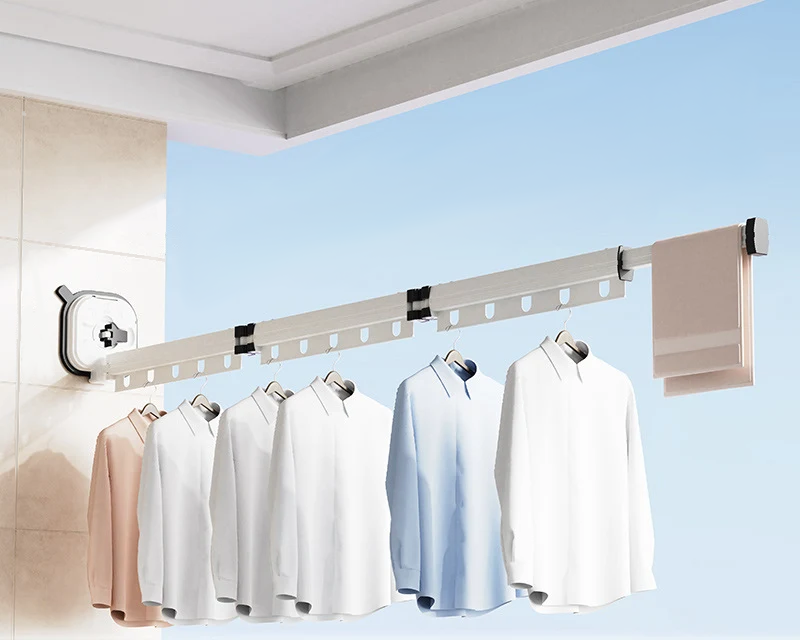 Wall mounted laundry Drying Rack No Punching foldable - HousesNice