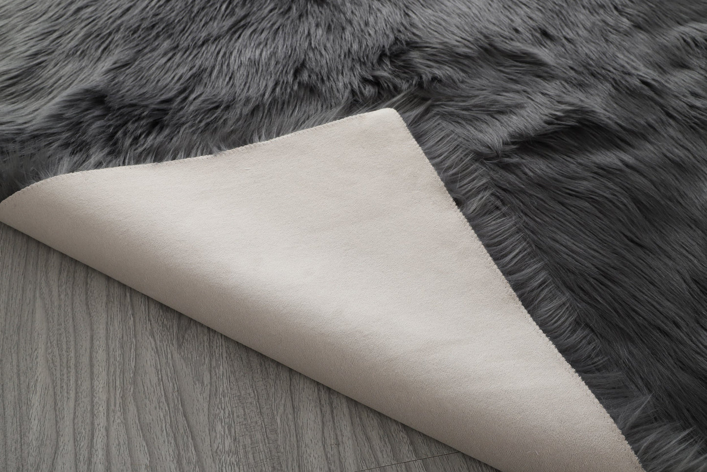 Cozy Ultra Soft Fluffy Faux Fur Grey Area Rug - HousesNice