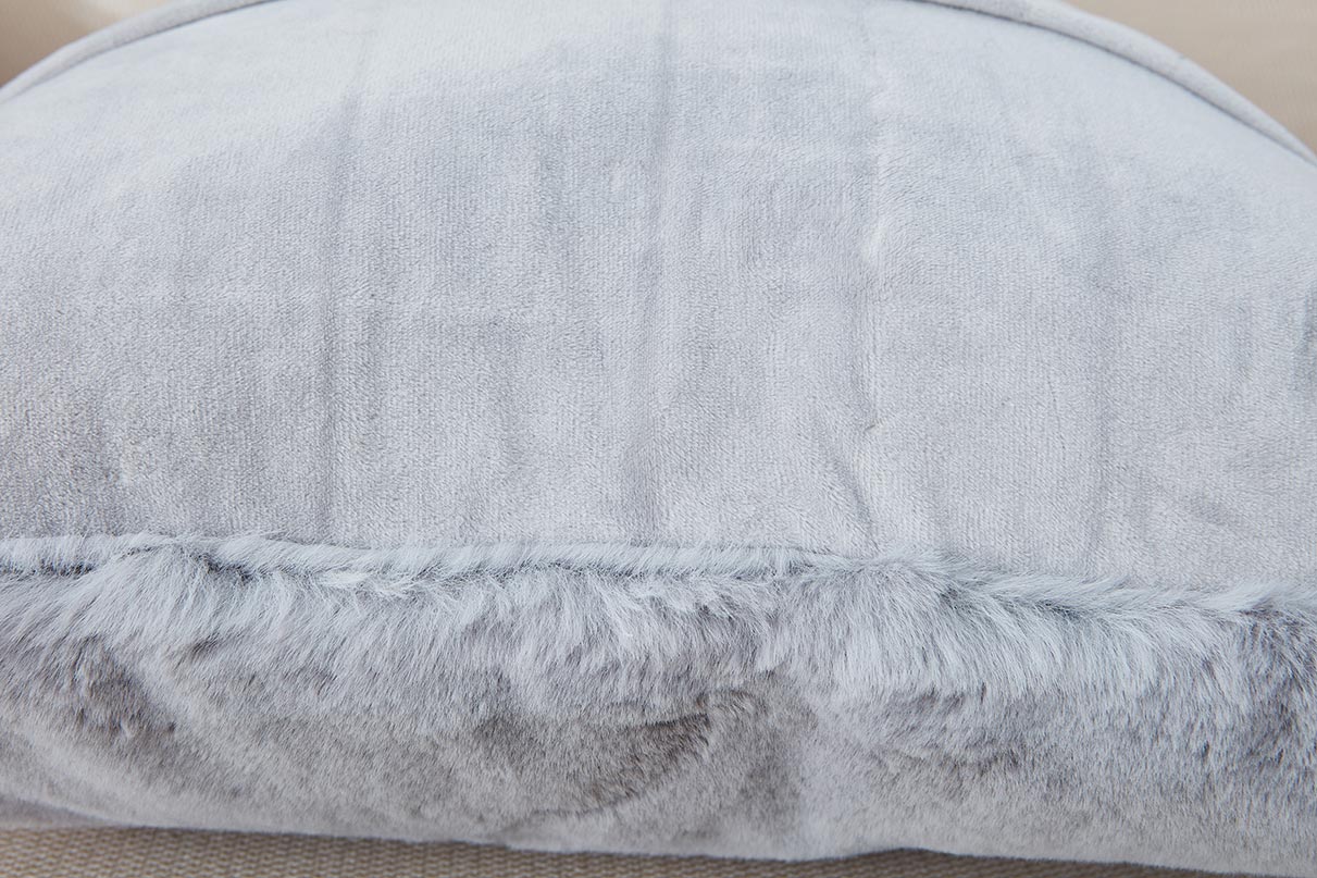 Agnes Luxury Gray Chinchilla Faux Fur Pillow - HousesNice