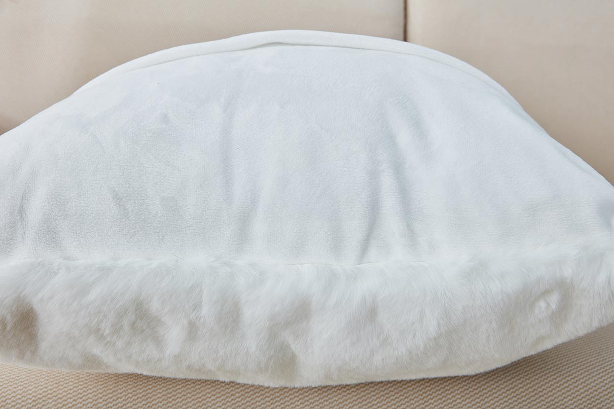 Agnes Luxury White Chinchilla Faux Fur Pillow - HousesNice
