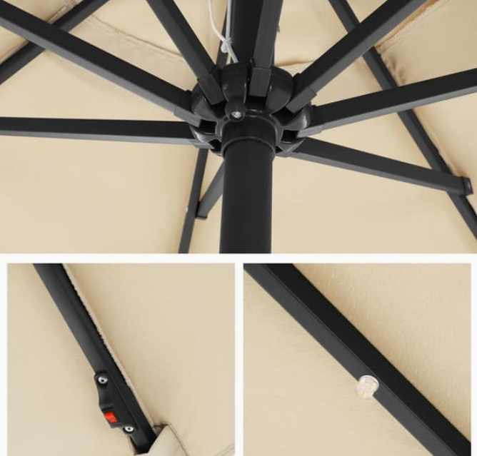Premium Solar powered LED Outdoor Umbrella | Garden & Patio Shade
