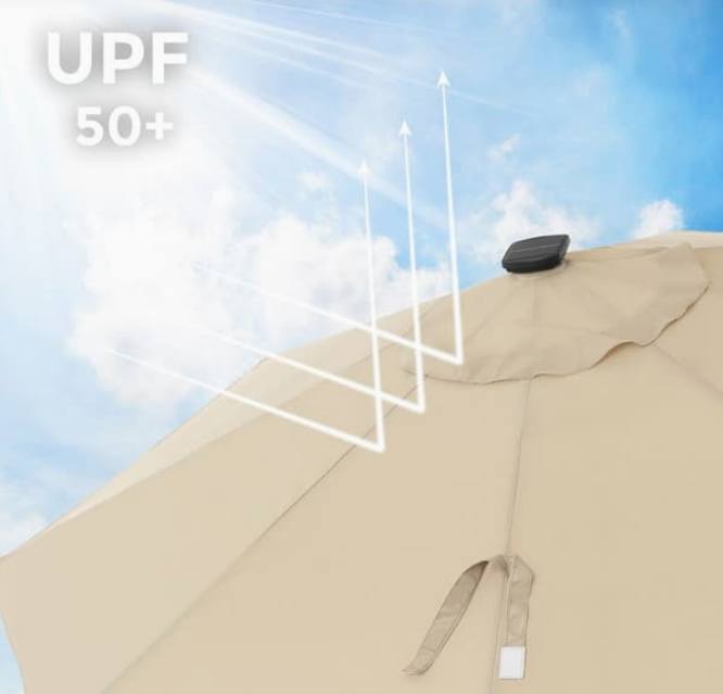Premium Solar powered LED Outdoor Umbrella | Garden & Patio Shade