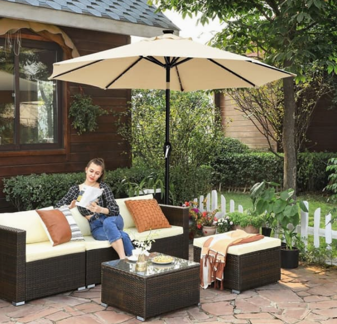 Premium Solar powered LED Outdoor Umbrella | Garden & Patio Shade