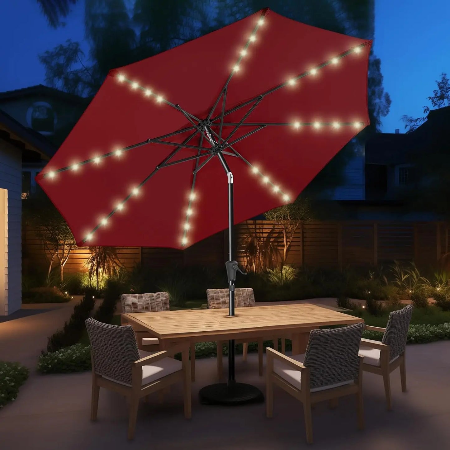 Premium Solar powered LED Outdoor Umbrella | Garden & Patio Shade