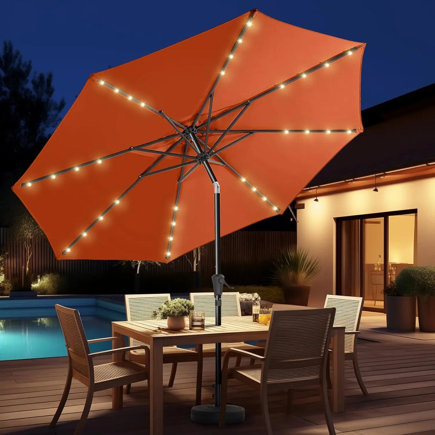 Premium Solar powered LED Outdoor Umbrella | Garden & Patio Shade