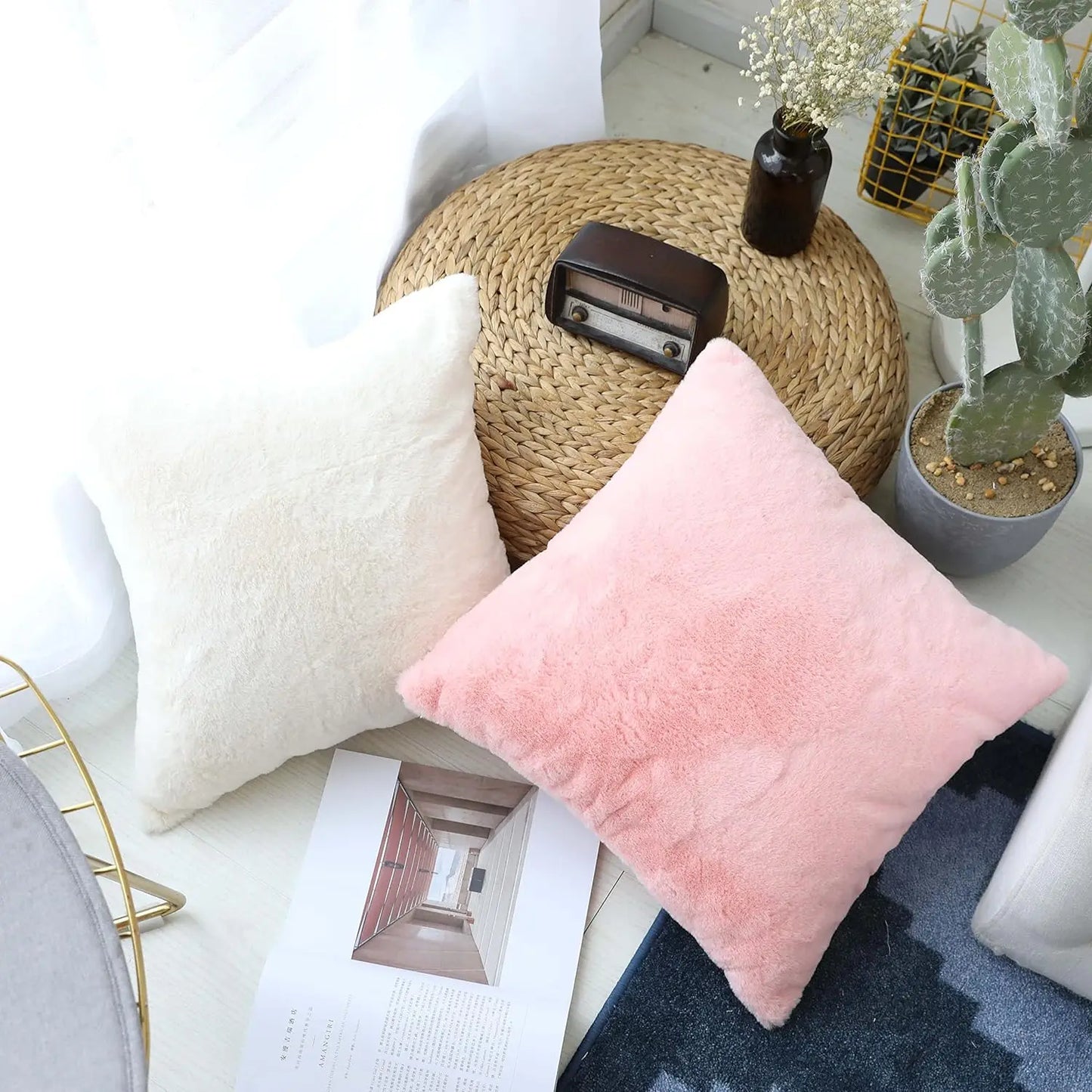 Luxury Chinchilla Faux Fur Pillows Case - HousesNice