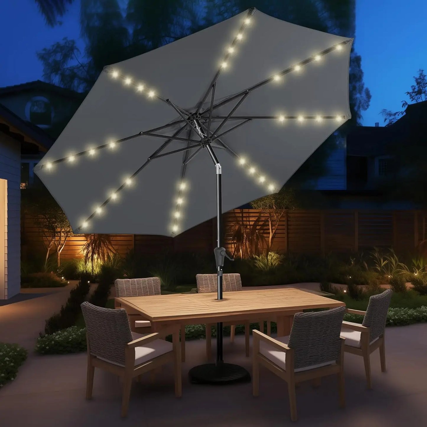 Premium Solar powered LED Outdoor Umbrella | Garden & Patio Shade