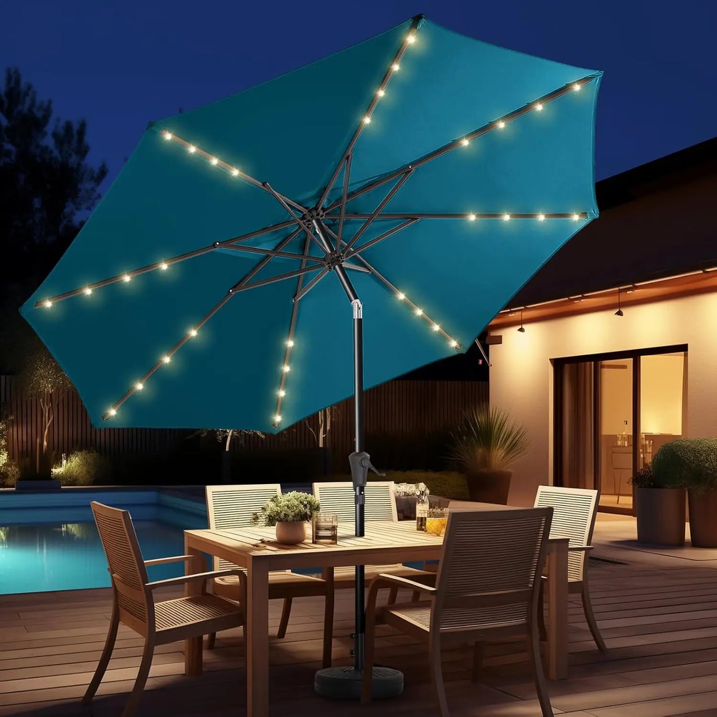 Premium Solar powered LED Outdoor Umbrella | Garden & Patio Shade