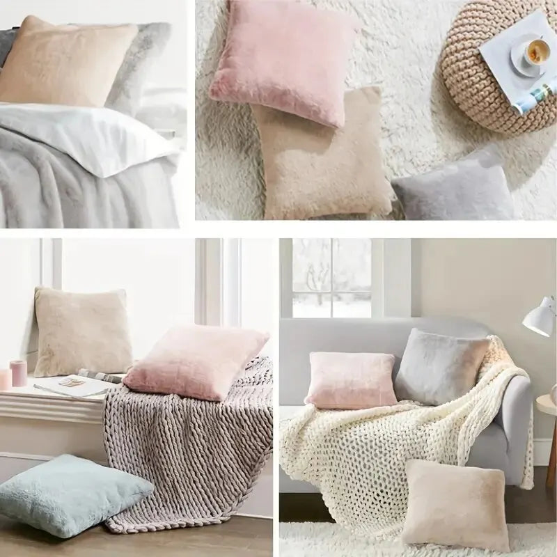 Luxury Chinchilla Faux Fur Pillows Case - HousesNice