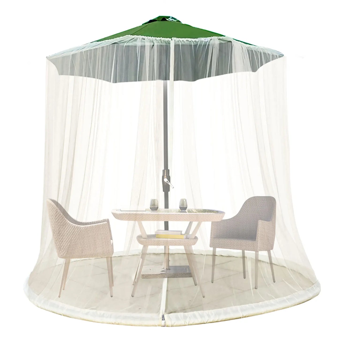 Mosquito net for patio umbrella – Outdoor insect screen cover with zipper