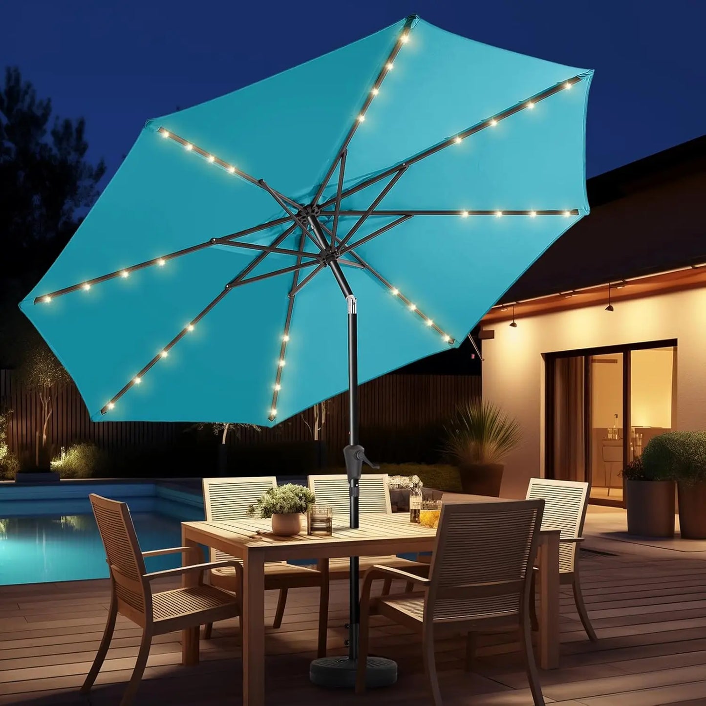 Premium Solar powered LED Outdoor Umbrella | Garden & Patio Shade