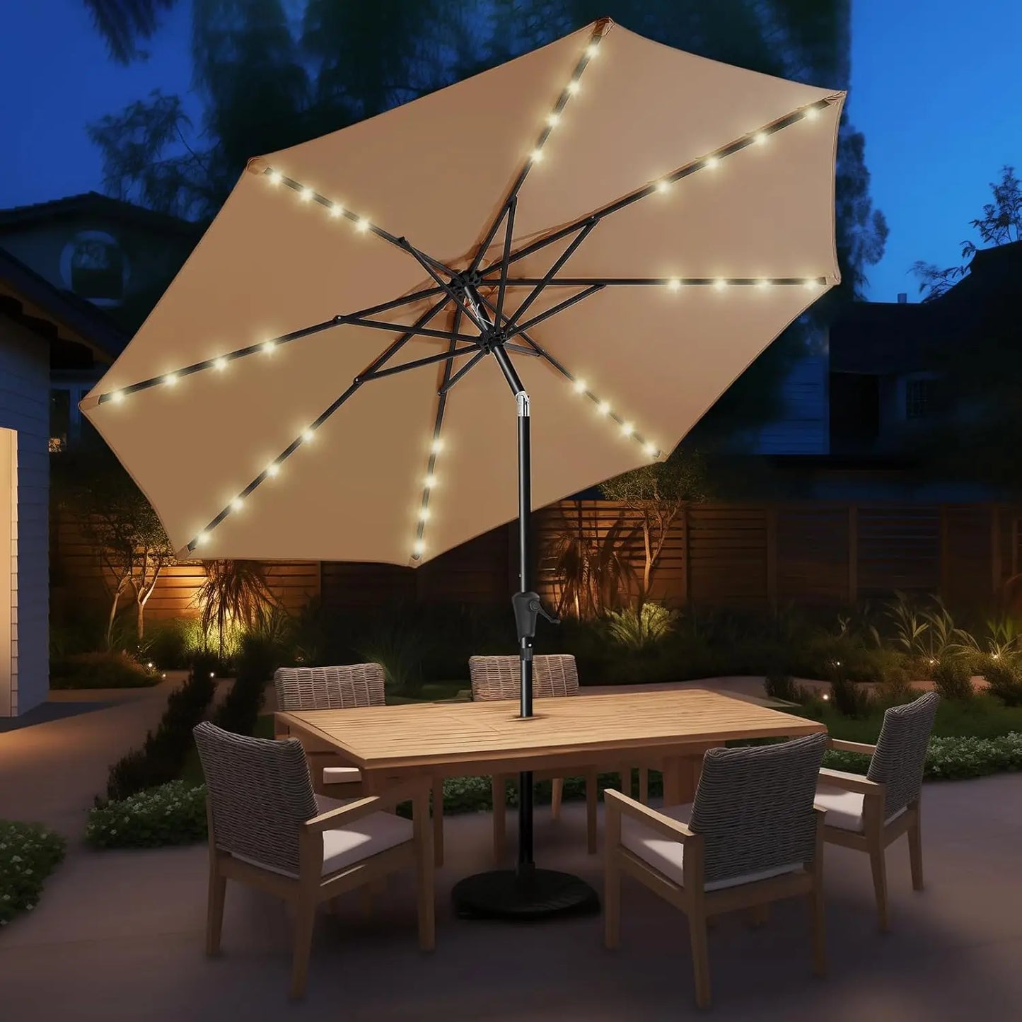 Premium Solar powered LED Outdoor Umbrella | Garden & Patio Shade