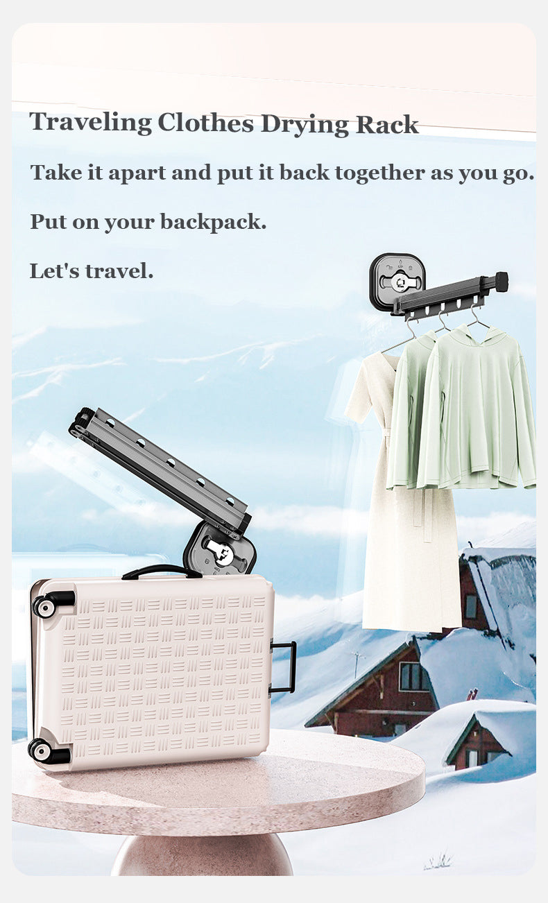 Wall mounted laundry Drying Rack No Punching foldable - HousesNice