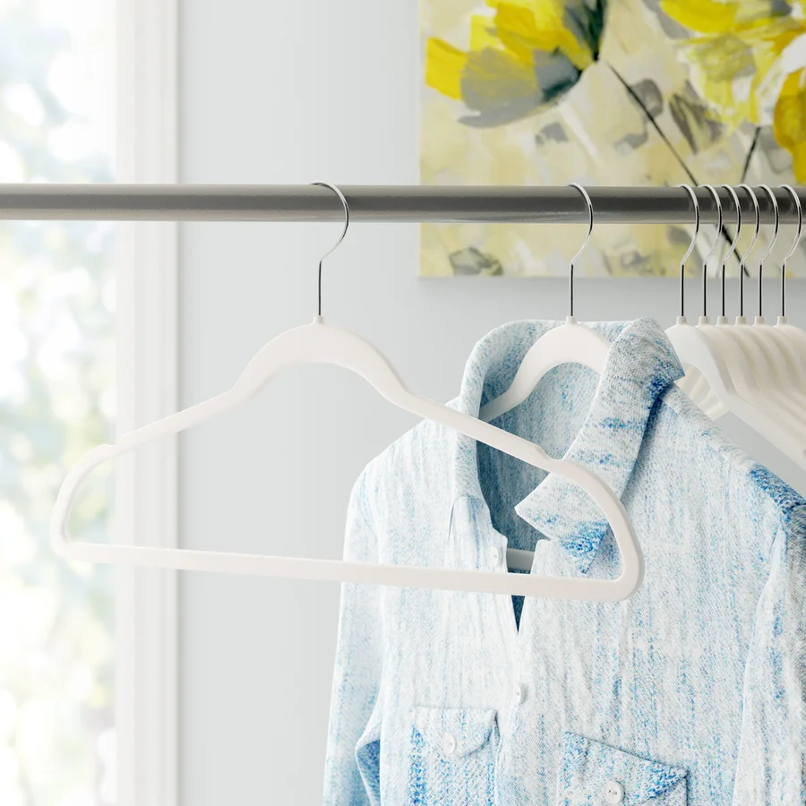 Velvet Non-Slip Clothing Hangers, 17 inches (45cm), 10pcs - HousesNice