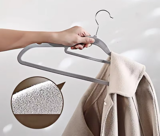 Velvet Non-Slip Clothing Hangers, 17 inches (45cm), 10pcs - HousesNice