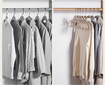 Velvet Non-Slip Clothing Hangers, 17 inches (45cm), 10pcs - HousesNice