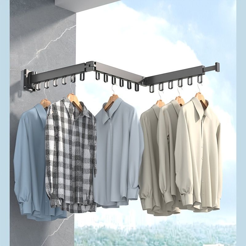 Wall mounted foldable clothes Drying Rack - HousesNice