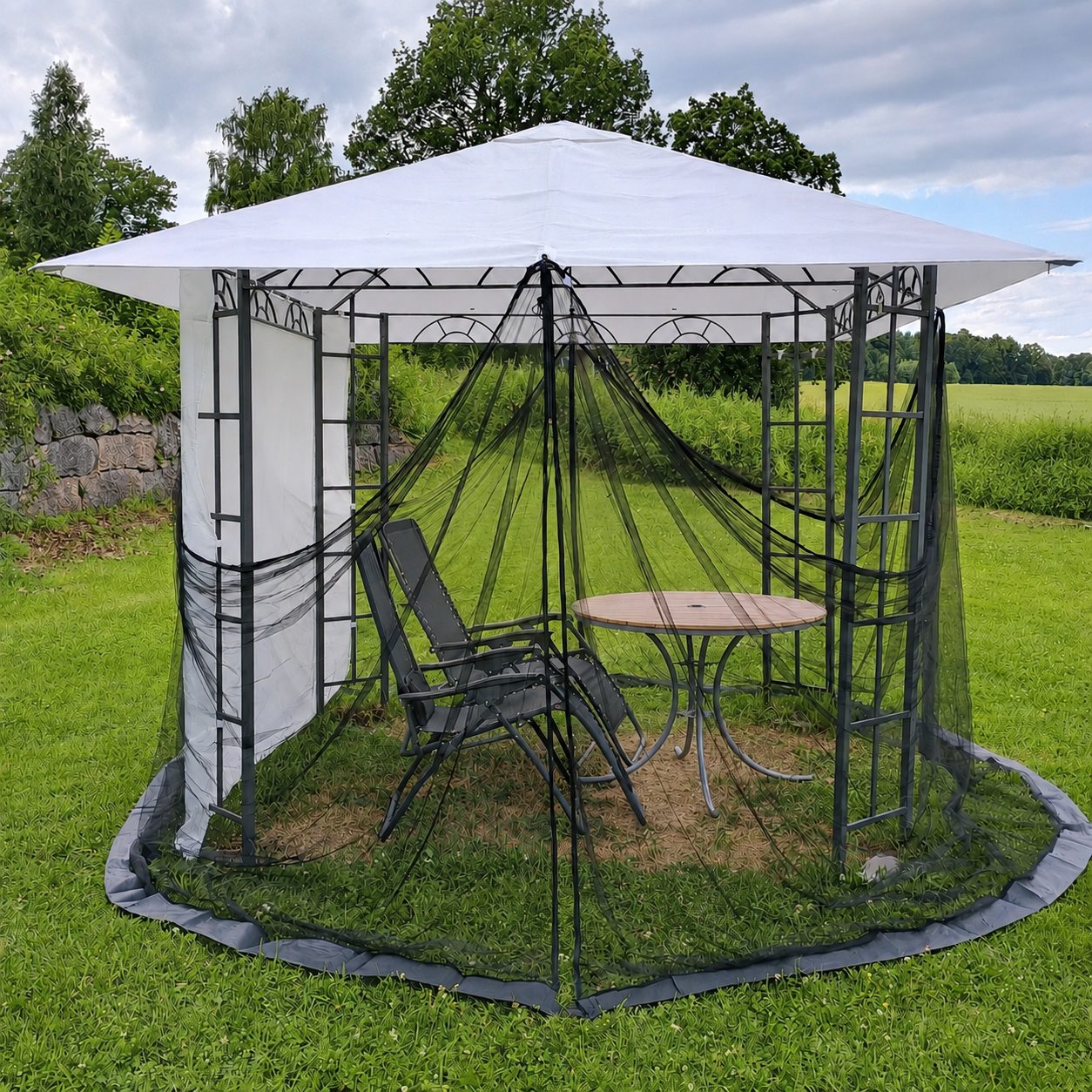 Large Mosquito Net for Gazebos and Oversized Patio Umbrellas