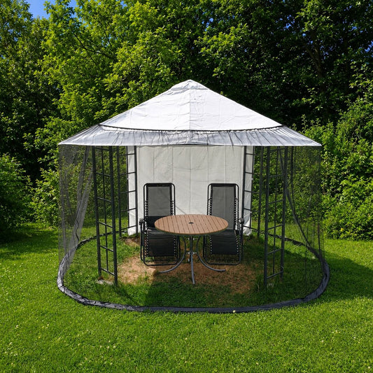 3 by 3 metre gazebo with a 12 metre perimeter