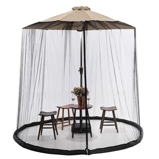 Mosquito net for patio umbrella – Outdoor insect screen cover with zipper