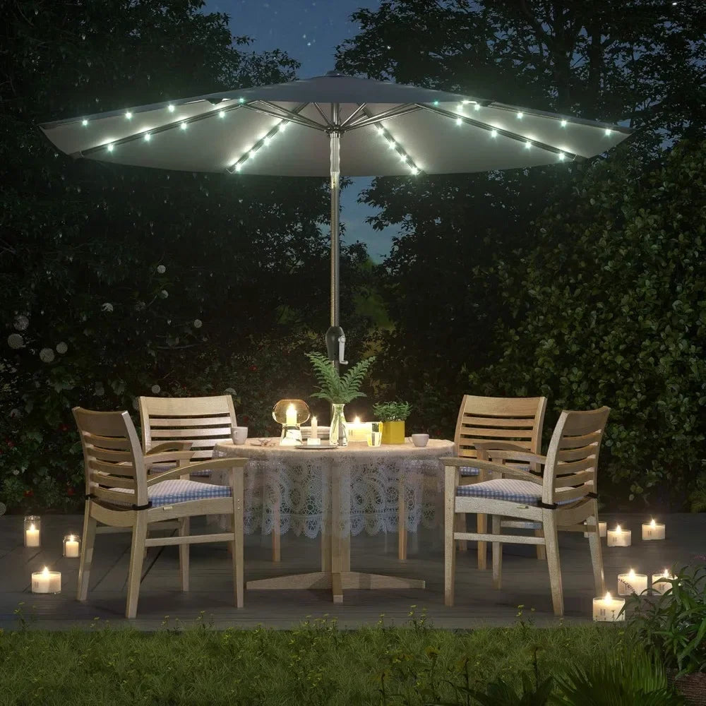 Sombrilla de jardín con luz LED solar para terraza