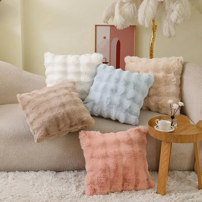 Luxury Plush Square Cushion Cover 18x18 in