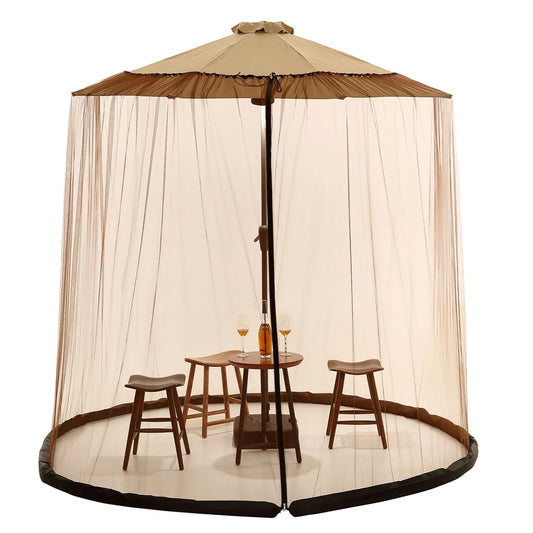 Mosquito net for patio umbrella – Outdoor insect screen cover with zipper