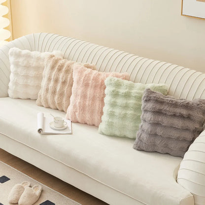 Luxury Plush Square Cushion Cover 18x18 in