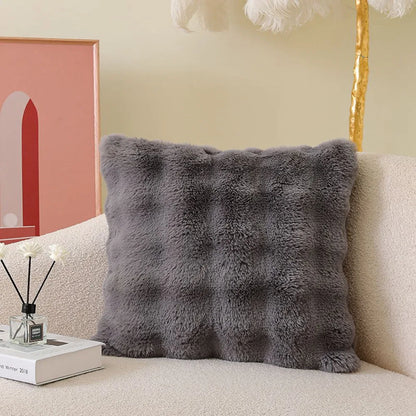 Luxury Plush Square Cushion Cover 18x18 in