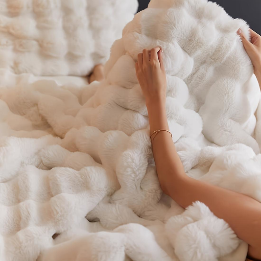 Soft and Cozy Toscana Rabbit Fur Blanket