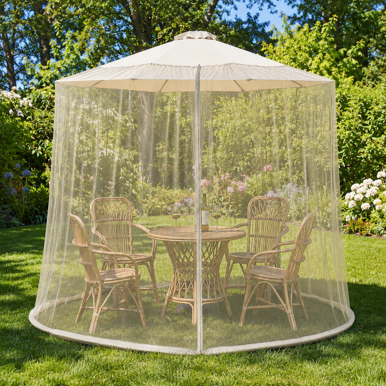 Patio Umbrella Mosquito Net for 3 m Umbrellas