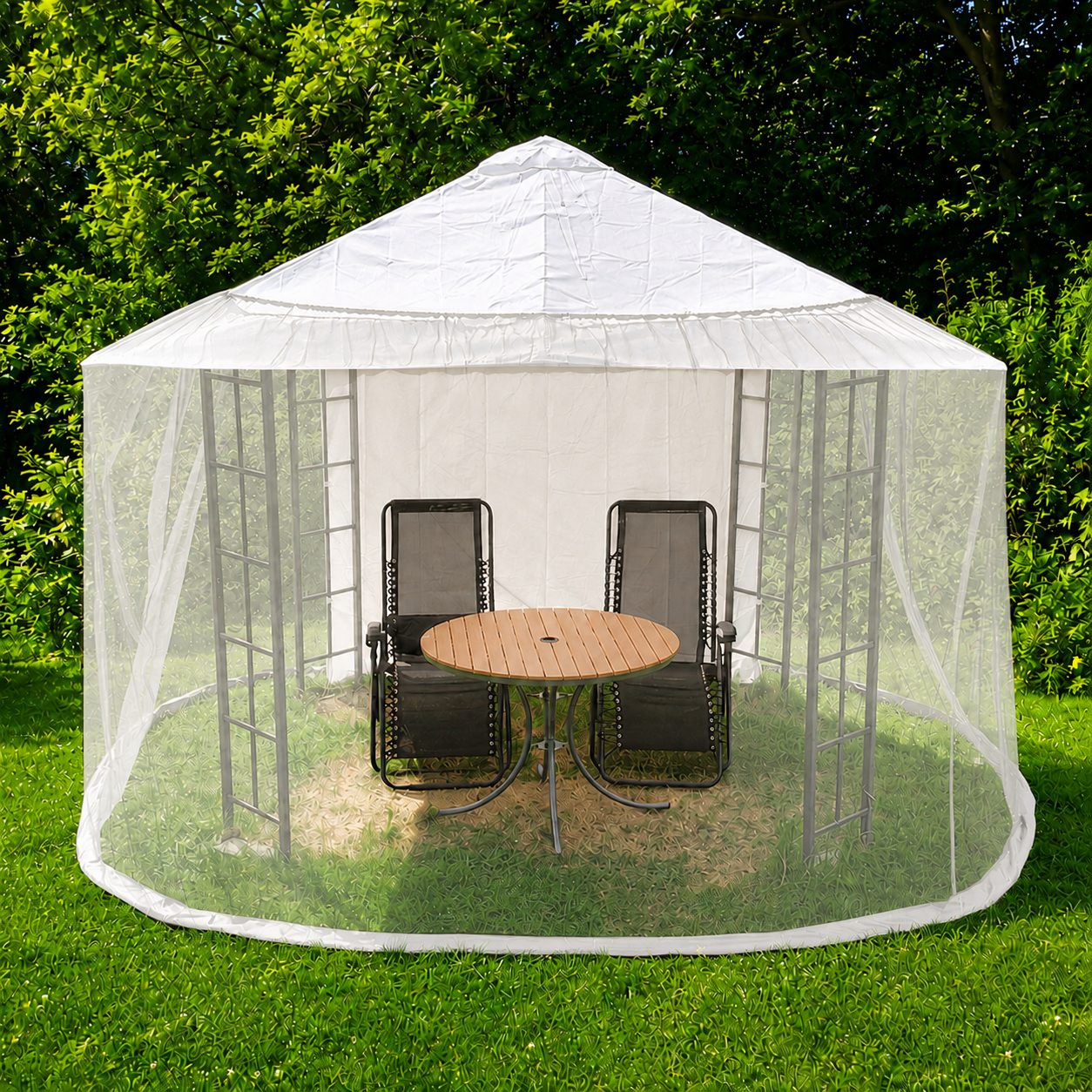 Large Mosquito Net for Gazebos and Oversized Patio Umbrellas