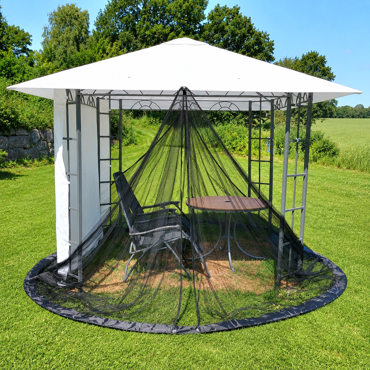 Large Mosquito Net for Gazebos and Oversized Patio Umbrellas